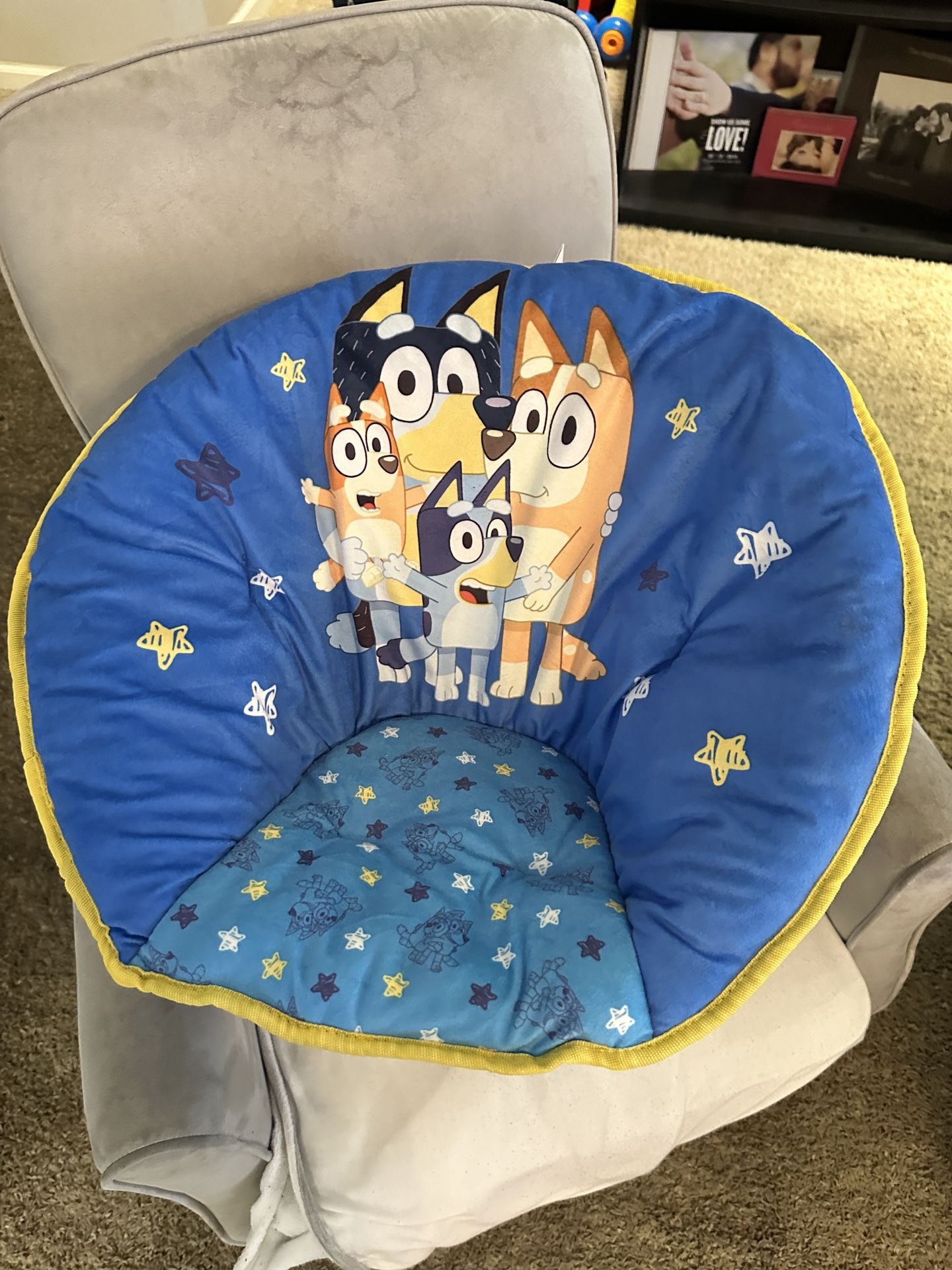 BBC's Bluey 19" Toddler Mini Saucer Chair, Blue Polyester