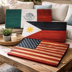 Handmade Wooden Flags 