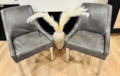 Faux Leather Gray Chairs