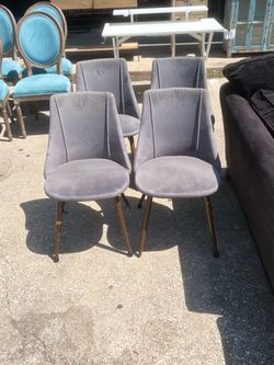 4 gray chairs