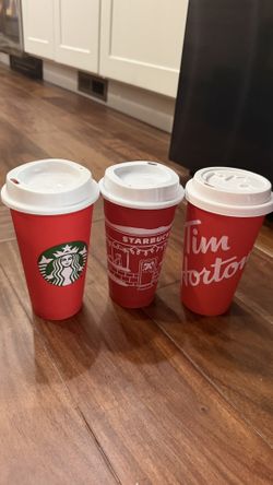 Starbucks & Tim Horten Reusable Red Cups