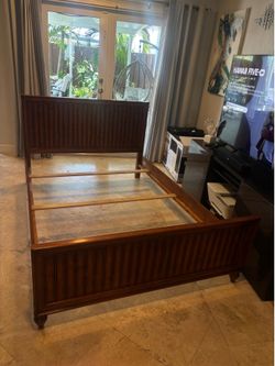 Full size wood bed frame