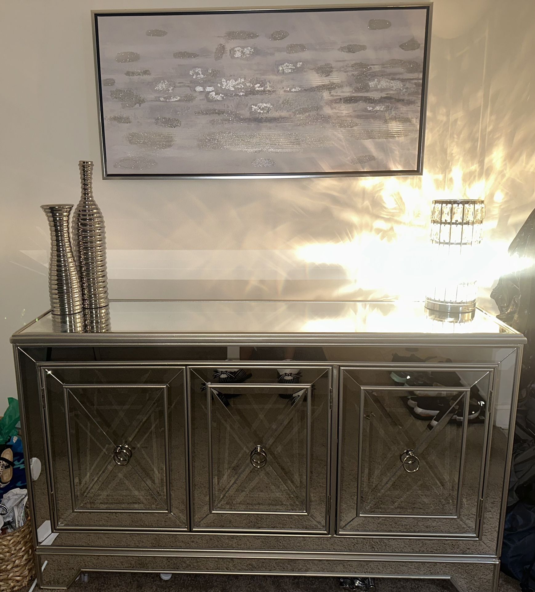 Mirror 3-Door Credenza – $250