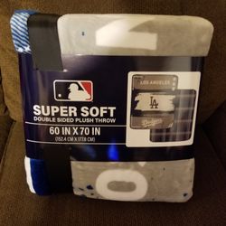 Los Angeles Dodgers Super Soft Double Sided Plush Throw Blanket 60×70 in.