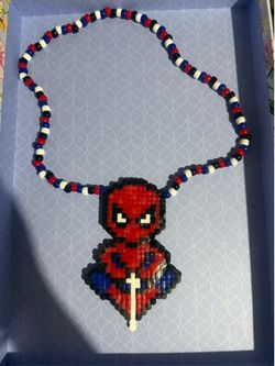 Spider-Man PERLER Kandi necklace festivals raves