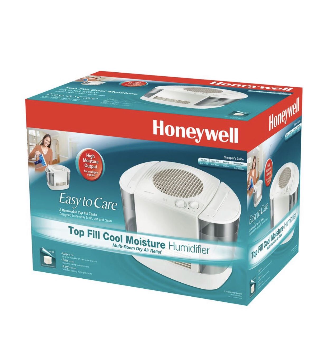 Honeywell 3 Gal. Cool Mist Removable Top Fill Console Humidifier- NEW IN BOX