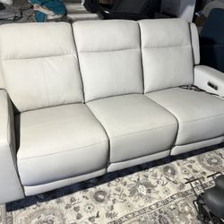 Leather Power Recliner Sofa
