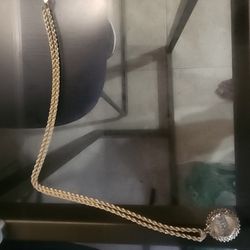 10k Rope Chain And Pendant