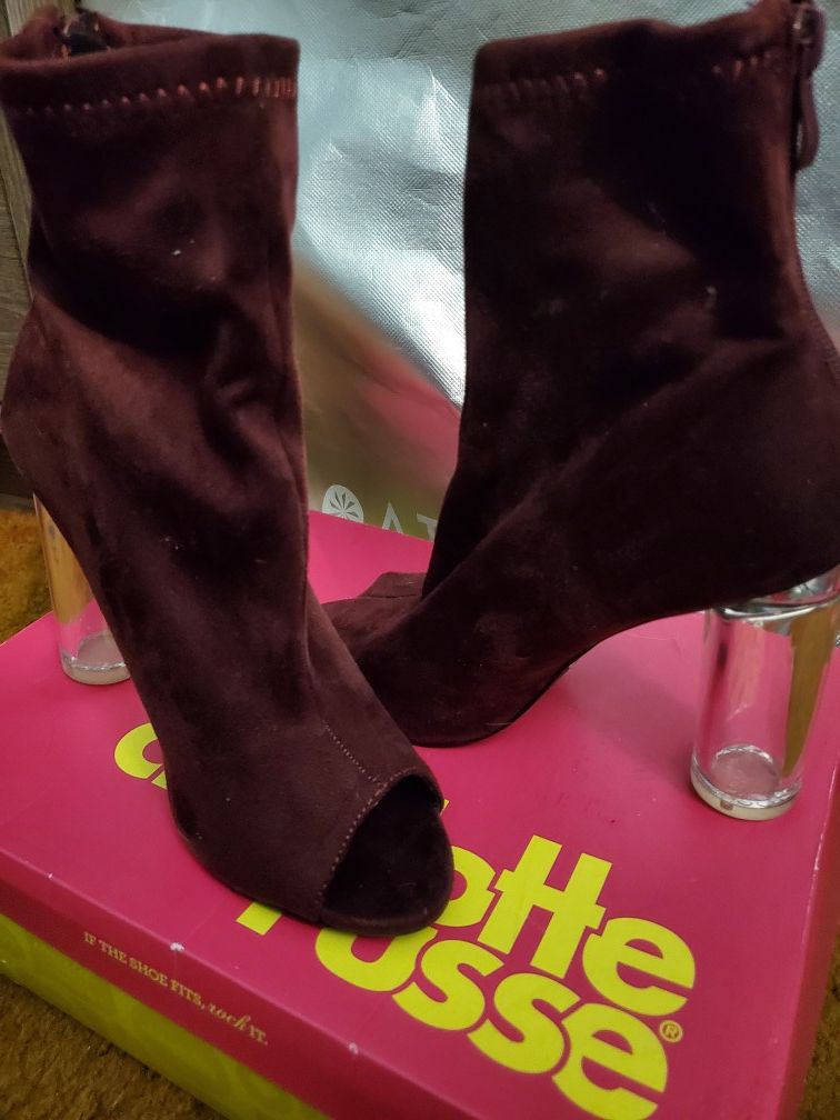 Clear heel boots