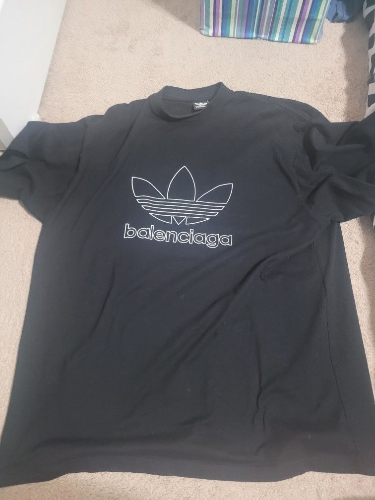 Balenciaga Adidas Black Logo Tee Shirt