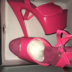 Dancer Heels Hot Pink And Matte Black 