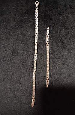Sterling Silver Byzantine Link Bracelet 7.5" & 4.25" Extension Piece, Stamped Italy 925, Weighs 23.79grams and 4.38mm wide