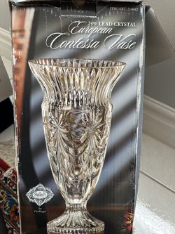 Large 16” crystal case made in Czech Republic $35 has box