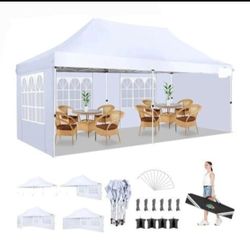 10x20 Pop Up Tent with Sidewalls, Waterproof Commercial Canopy Ez Outdoor Instant Gazebo UV Protection 50+ Event Shelter, Garden Tents for Parties 