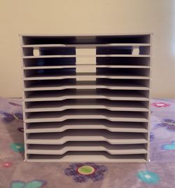 Brand New 12-Tier Scrapbook Paper Organizer / Desk File Sorter