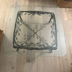 Coffee Table Wrought Iron Glass 
