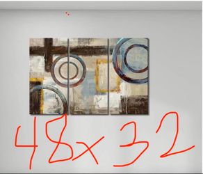 3 Piece Art 48”x32” total Dimensions