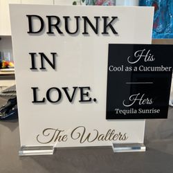 Wedding Drink Sign - His & Hers