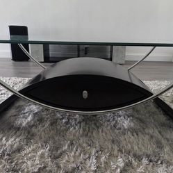 Whitney Modern Glass Coffee Table w/ Storage Drawer – Retail $623