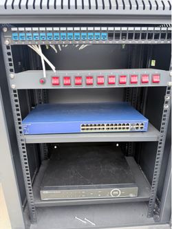 42U Network Server Rack with Netgear 24-Port Switch, Patch Panel, Power Panel, and 4K NVR
