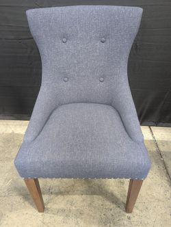 Jonathan Adler Happy Chic Navy Blue High-Back Tufted Accent Chair