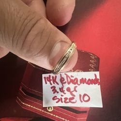 14K Solid Gold Diamonds 💎 Wedding Band 3.4Gr Size 10
