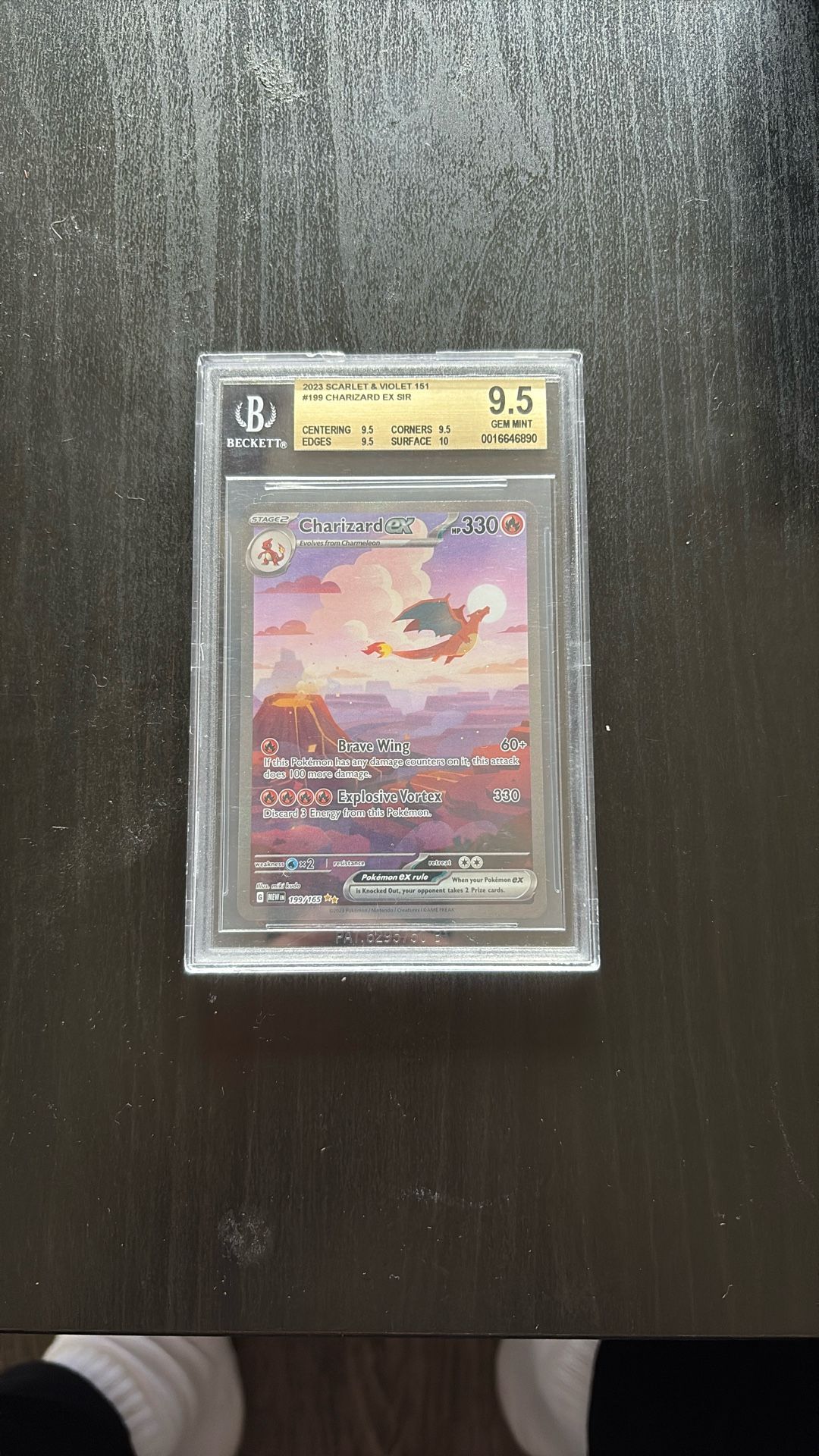 BGS 9.5 Charizard ex 199/165 Sv: Scarlet & Violet 151 Holo with 10 sub Grade