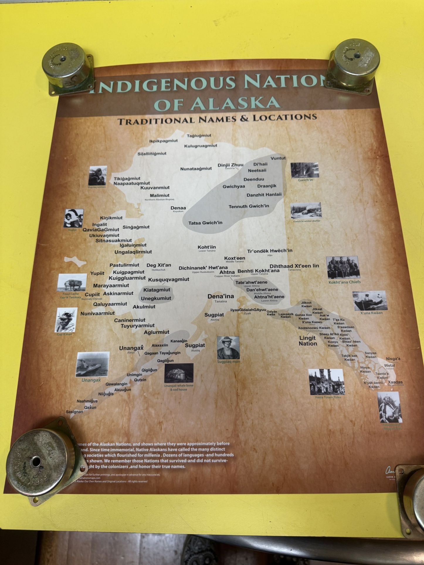 Indigenous Nations Of Alaska, Traditional Names And Locations Poster Aaron Carapella
