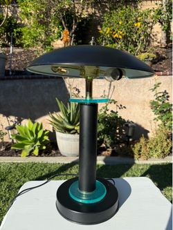 Read Description - Vintage 18” Black Mushroom UFO Touch Lamp MCM Table Lamp Lighting