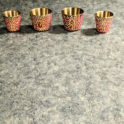 Stainless Steel Shot Glass Set Of 4 