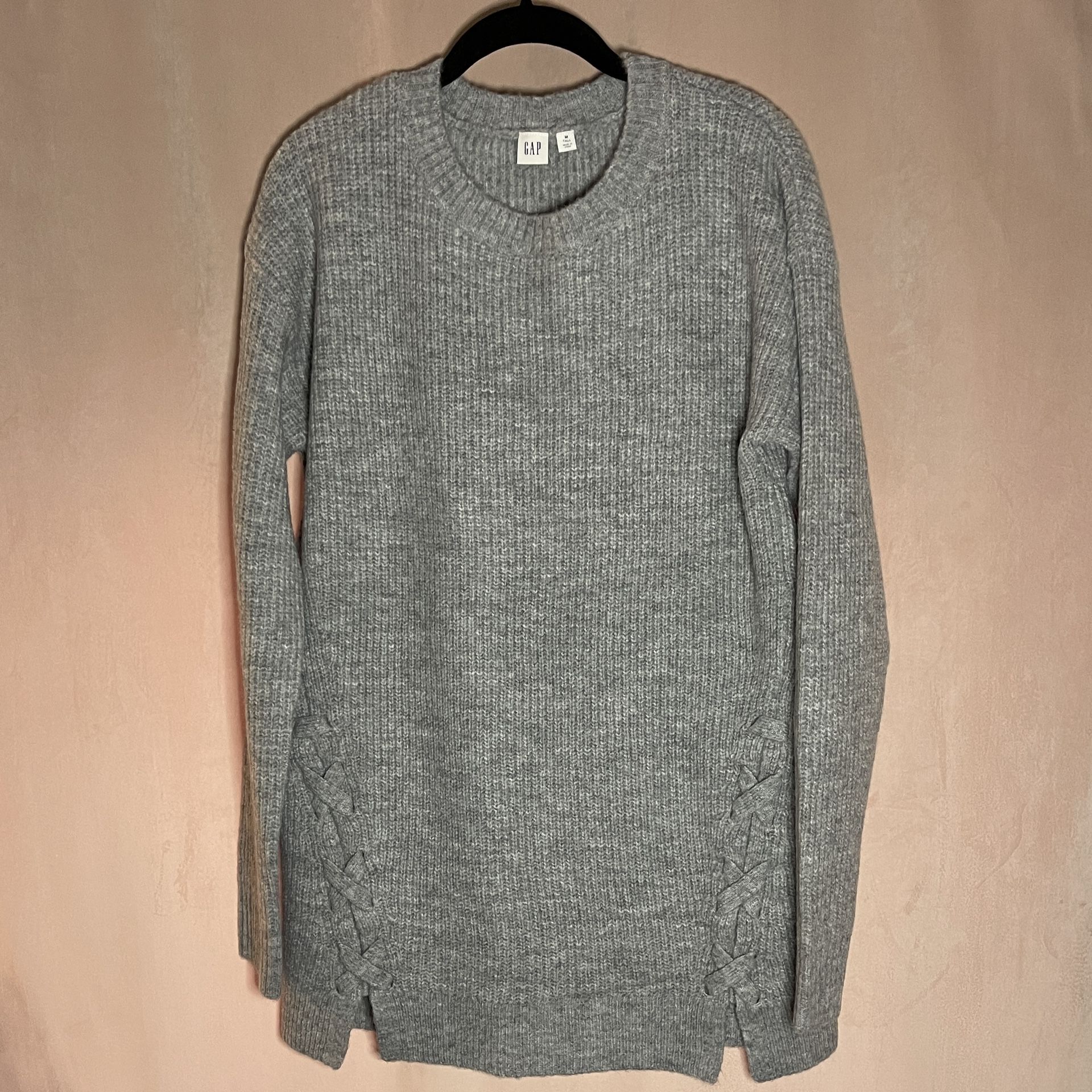 NWT GAP Lace Up Side Tunic Sweater Sz MT
