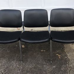 Black 3-Seat Waiting Room Chair  