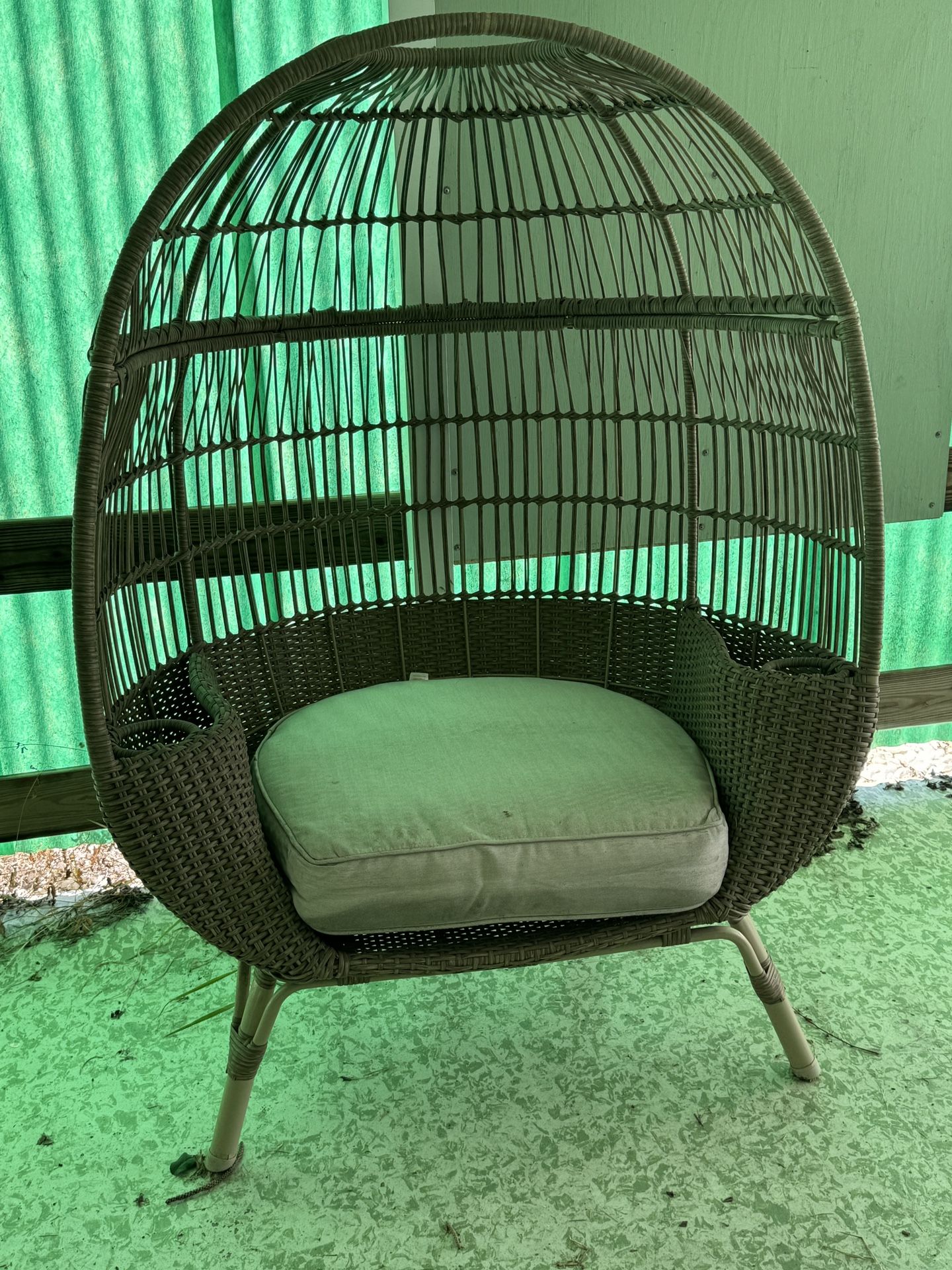 Wicker Egg Chair, Wicker In Fantastic Condition. Just Needs A Cleaning