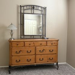 Wooden Dresser with Mirror