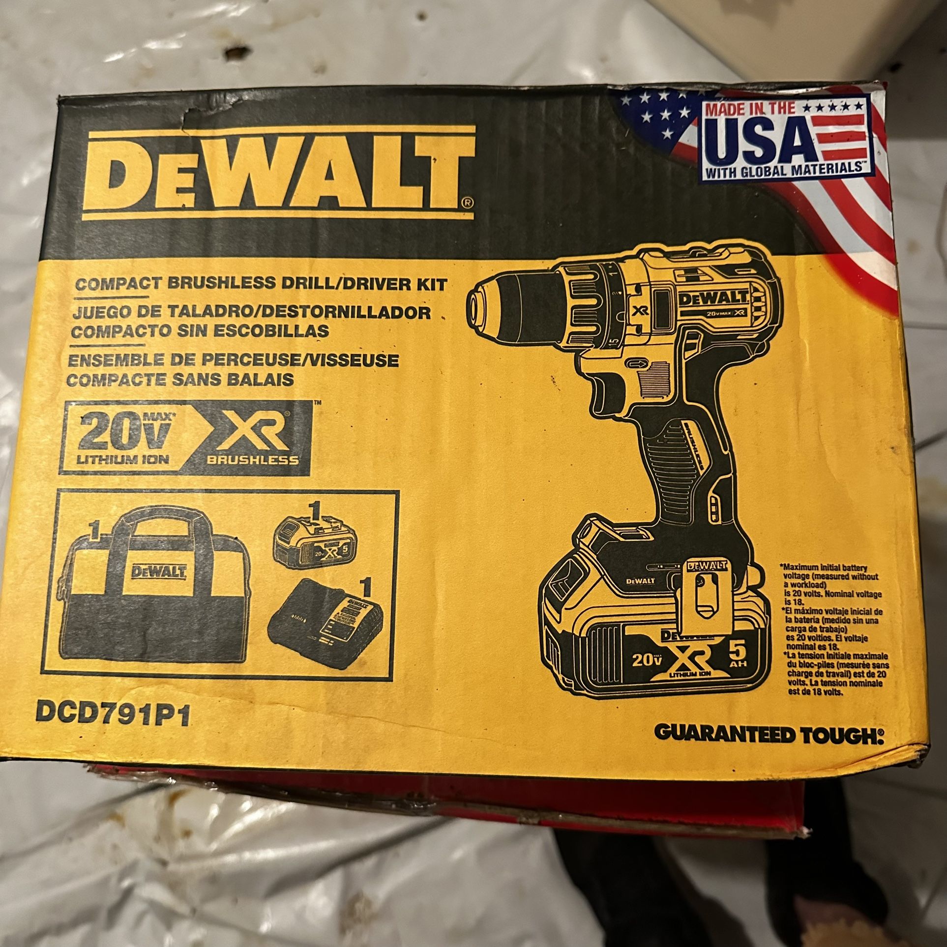 20V MAX XR Lithium-Ion Cordless Compact 1/2 in. Drill/Driver Kit, 20V MAX 5.0Ah Battery, and Charger