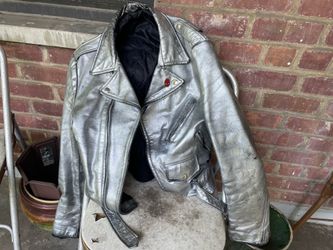 Vintage Leather jacket silver