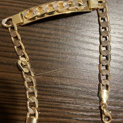 Mens 18k Brazilian Gold Filled Bracelet 