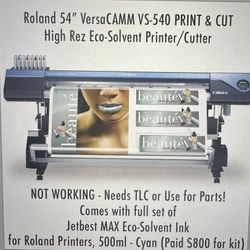 Roland 54” VersaCAMM VS-540 Eco-Solvent Printer/Cutter