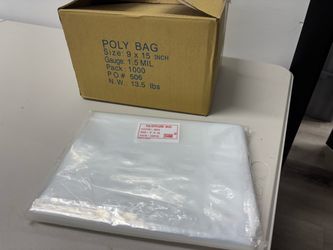 9” x 15” 1.5 Mil Poly Bags - 100 Pack