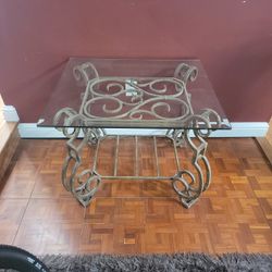 Glass End Table 