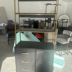 HITHOS 69" Tall Bookshelf, Modern 4-Tier Bookcase with Wooden Drawers