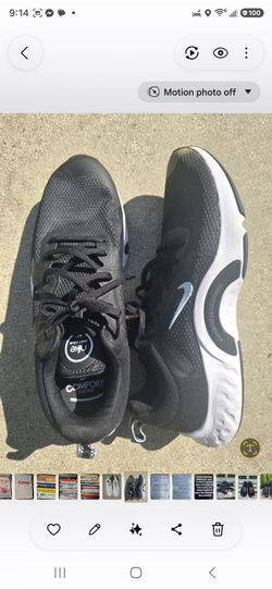 Nike Renew In-Season, men 9, Black White Mesh Athletic Running Sneakers