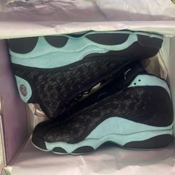 Jordan 13 Retro- Black island Green-Size 7Y