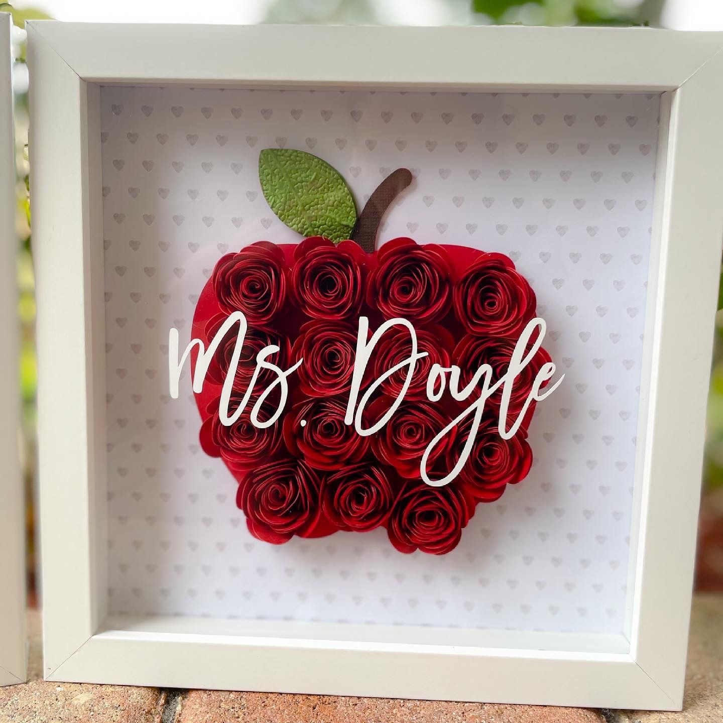 Apple Rolled Flowers Shadow Box