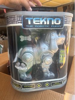 A toy robotic dog