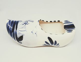 Set of 2 Delft Blue Holland Shoes/Ceramic Art/Hand painted Pottery/Collectible.  Cash or PayPal. Thumbnail