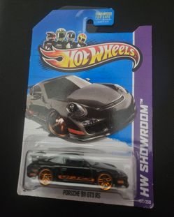 Hot Wheels Porsche 911 GT3 RS Black Orange Wheels 2013 Asphalt Assault