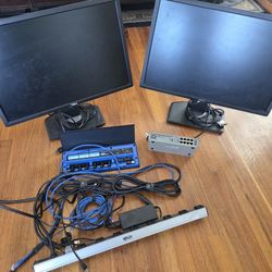 2 Dell 24" monitors plus docking station plus 8 port ethernet switch (South hill)