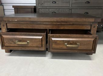 Wood Coffee Table And Side Tables
