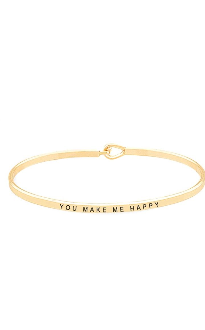 Fresh & Co You Make Me Happy Inspirational Quote Bangle Bracelet
